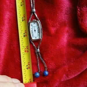 Gucci Sterling Silver and Genuine Lapis Necklace with Working Watch Pendant.